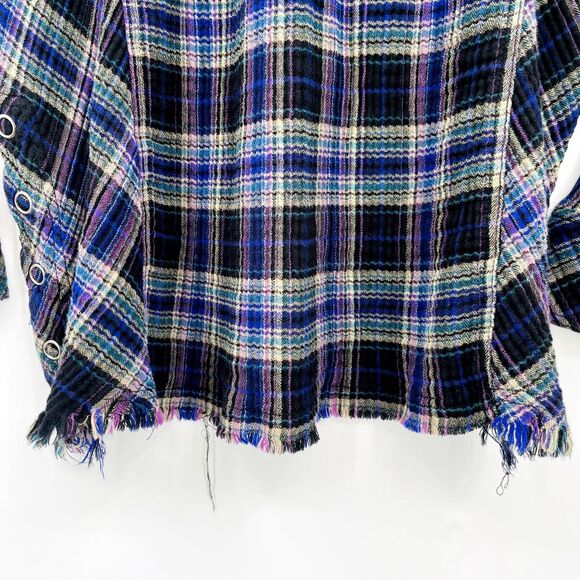 Free People Juniper Ridge Button Down Plaid Tunic Shirt, Size Small, Grunge - Picture 13 of 16